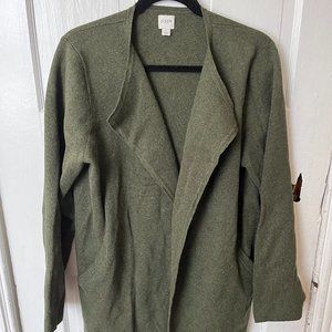 J.Crew Olive Green Long Open Sweater
